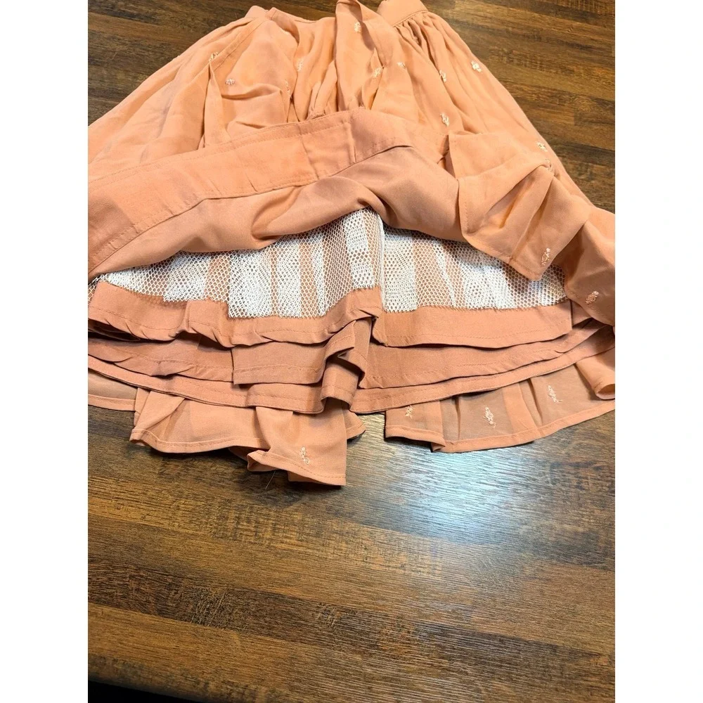 Girls Beaded Crop Top and Tiered Skirt Set size 6/7.  Photo Client closet piece